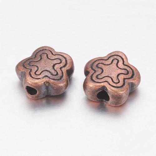 Kytičky staroměděné, korálky kovové, 10 ks