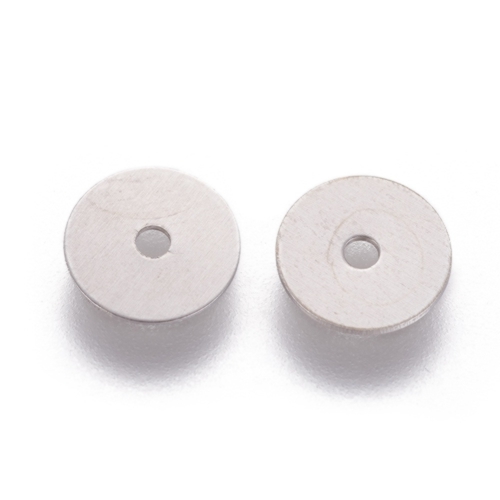 Heishi, 6 mm, úzké, chirurgická ocel, 10 ks