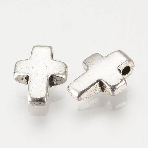 Křížek 11 x 8, přívěsek starostříbrný, kovový, 10 ks