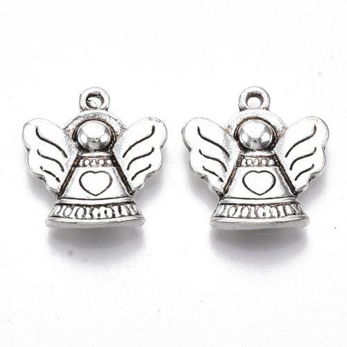 Andílek se srdíčkem 21 x19, přívěsek starostříbrný, kovový, 10 ks