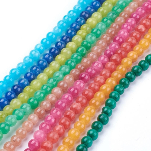 Jadeit mix barev, kuličky, 4 mm, návlek